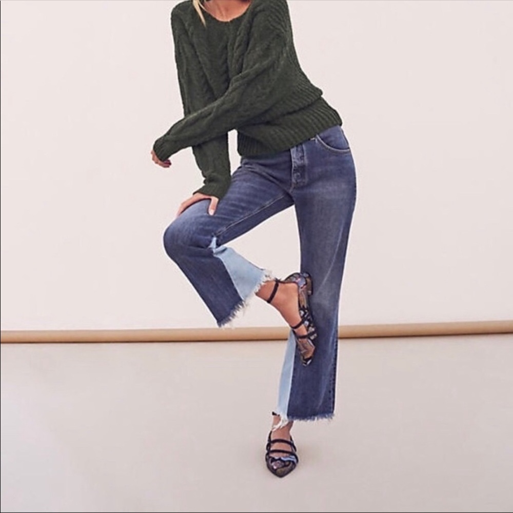 Pilcro and the Letterpress two tone jeans